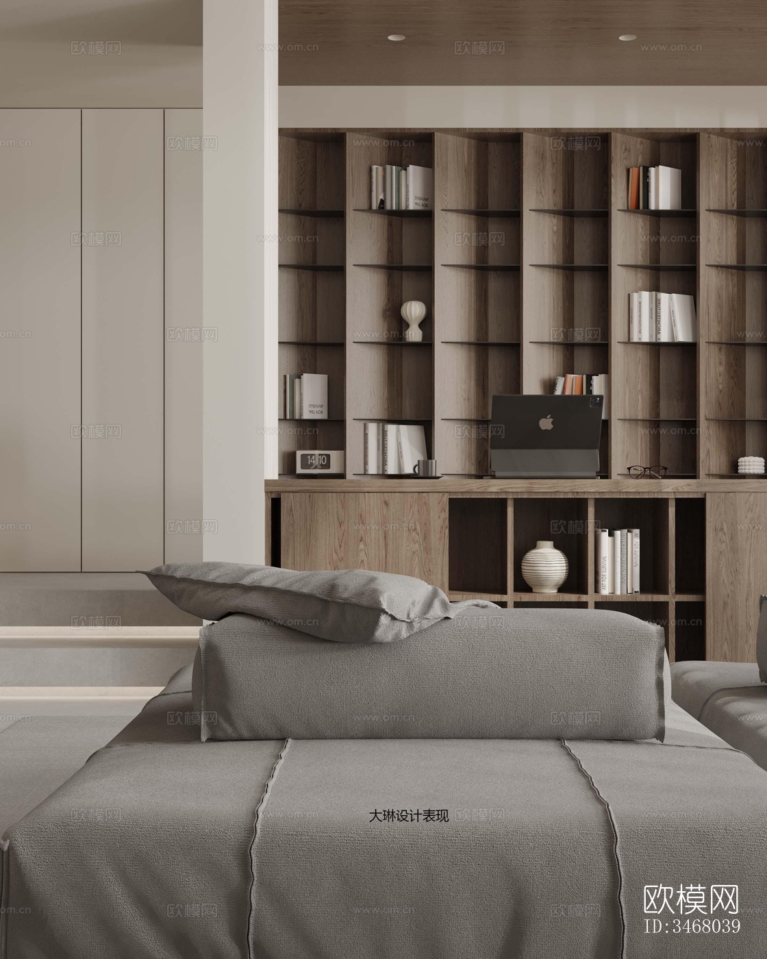 现代大平层效果图下载（渲染图14）