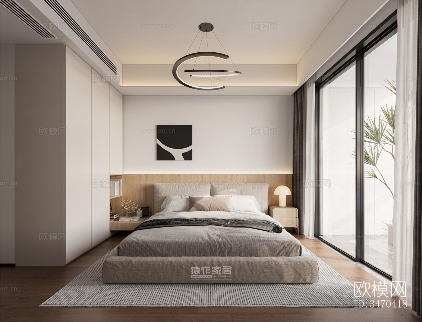 现代平层效果图下载（渲染图4）