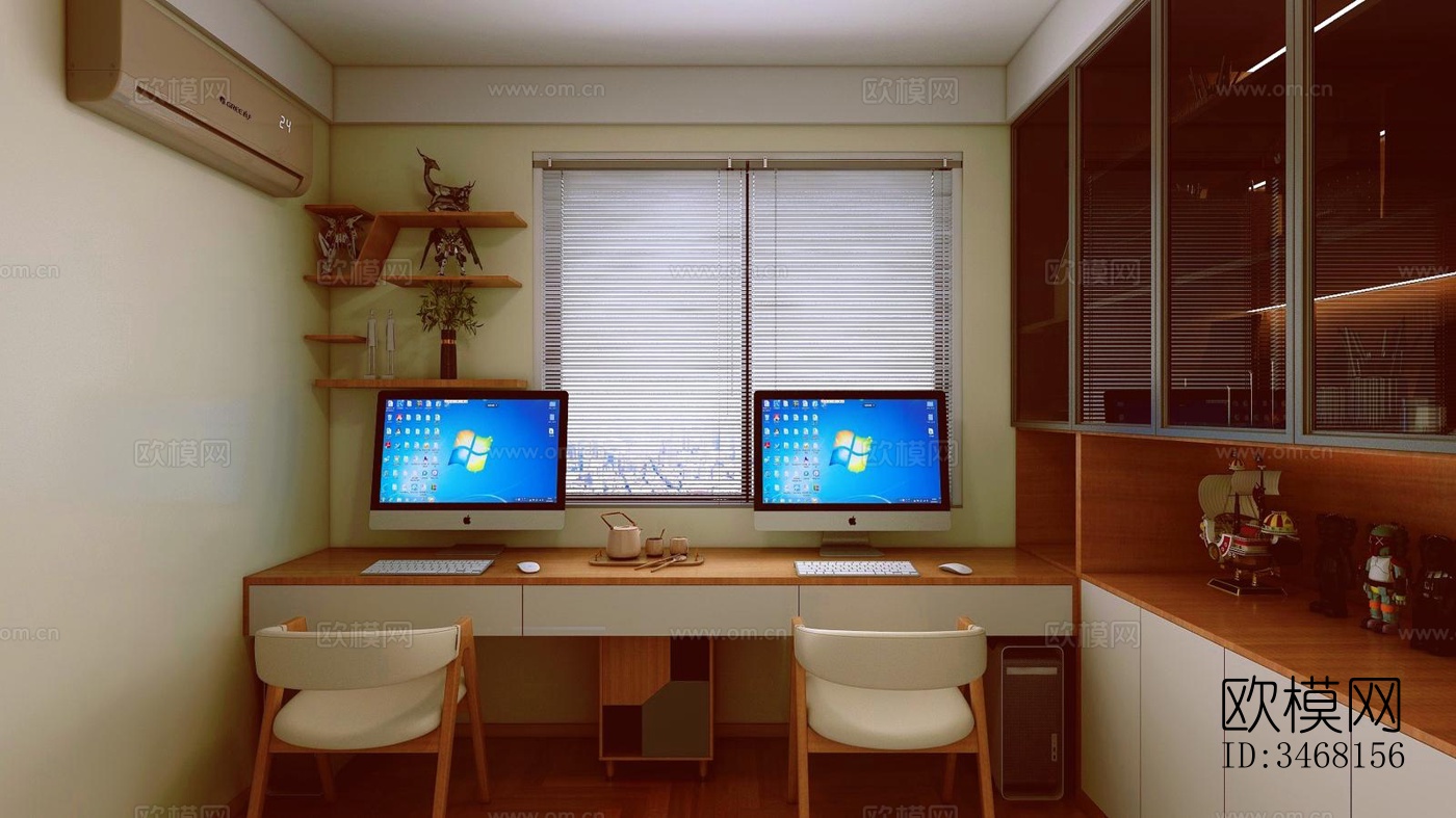 现代大平层效果图下载（渲染图3）