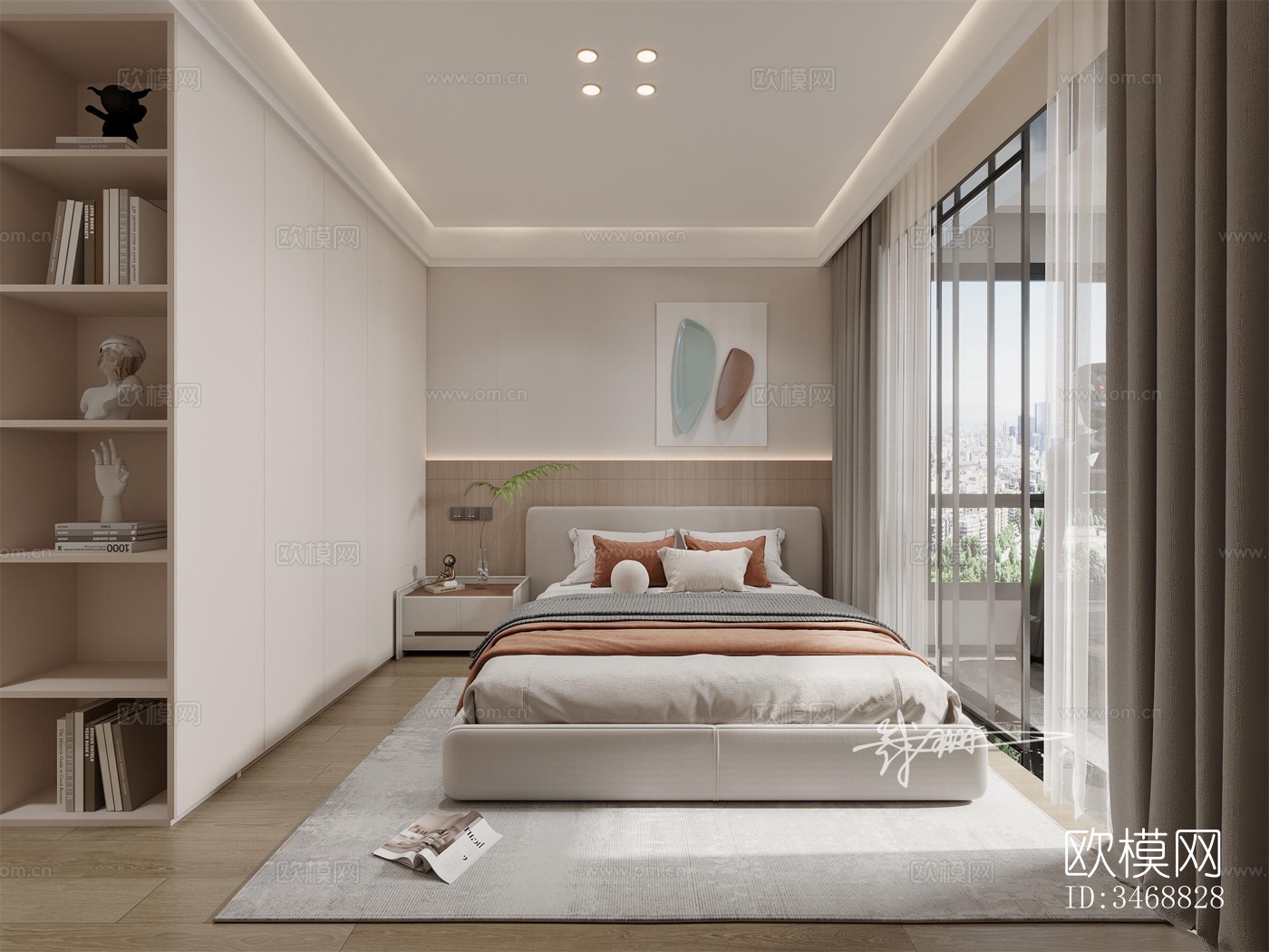 现代平层效果图下载（渲染图4）