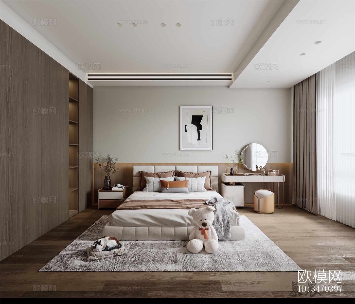 现代平层效果图下载（渲染图2）