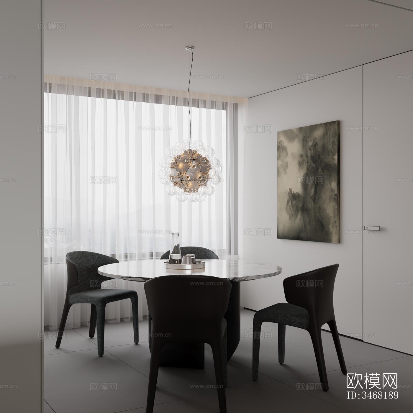 现代大平层效果图下载（渲染图5）