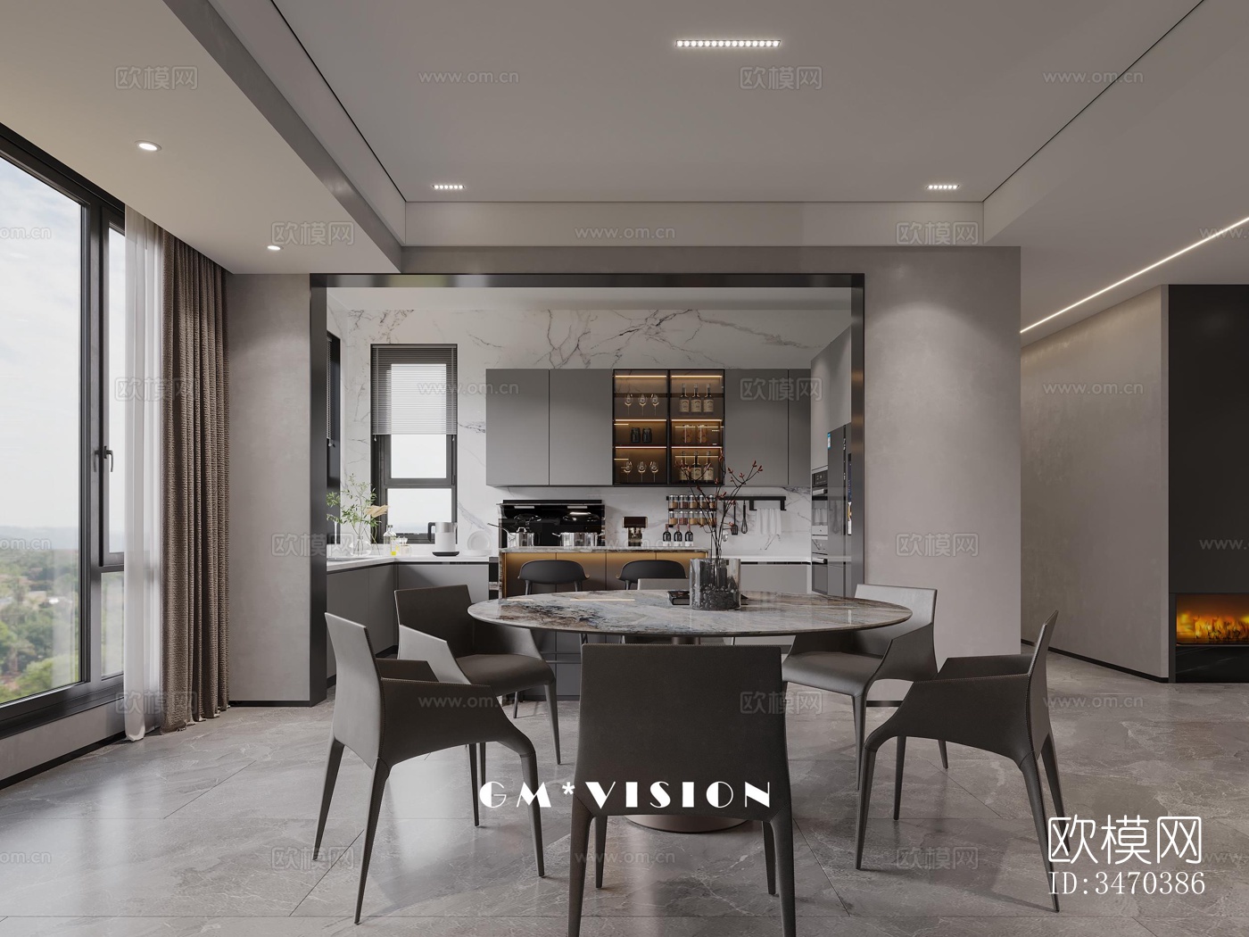 现代平层效果图下载（渲染图9）