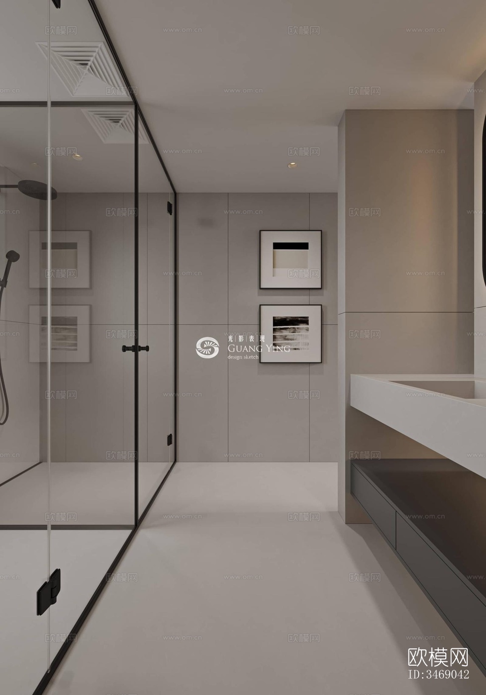 现代平层效果图下载（渲染图7）