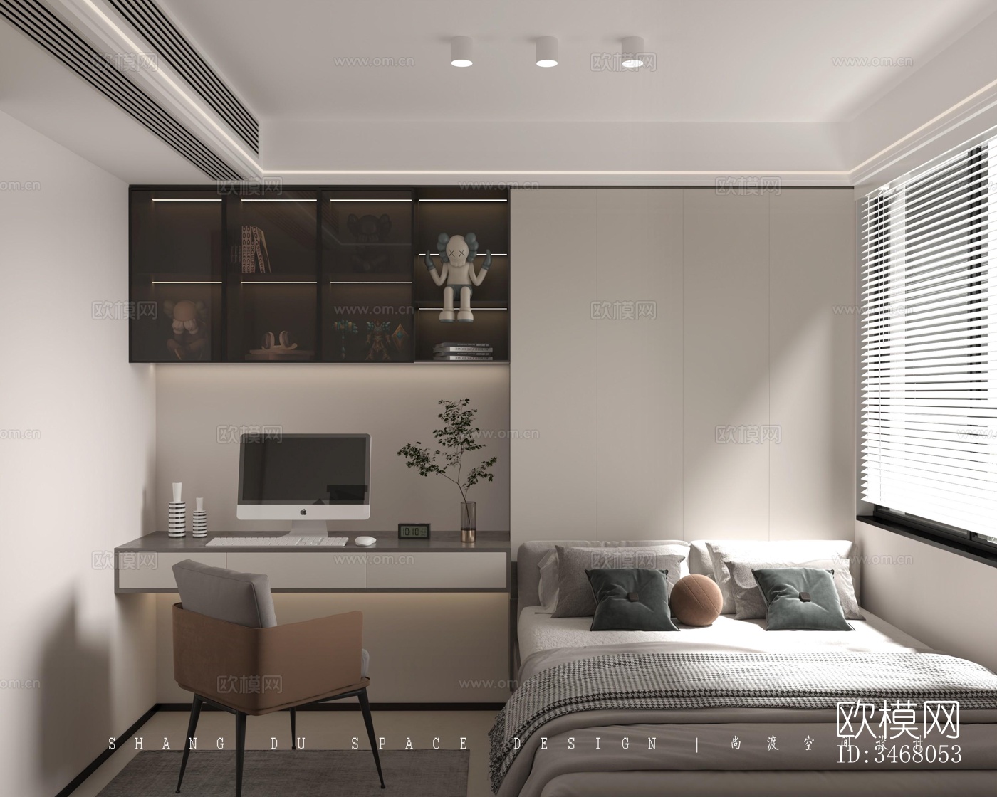 现代大平层效果图下载（渲染图4）