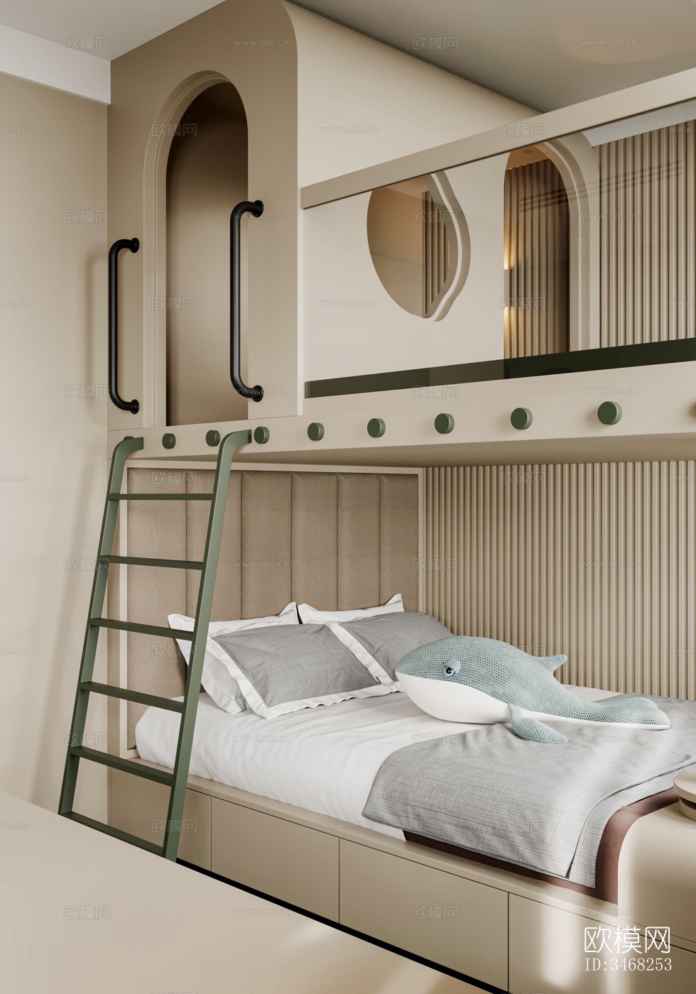 现代大平层效果图下载（渲染图8）