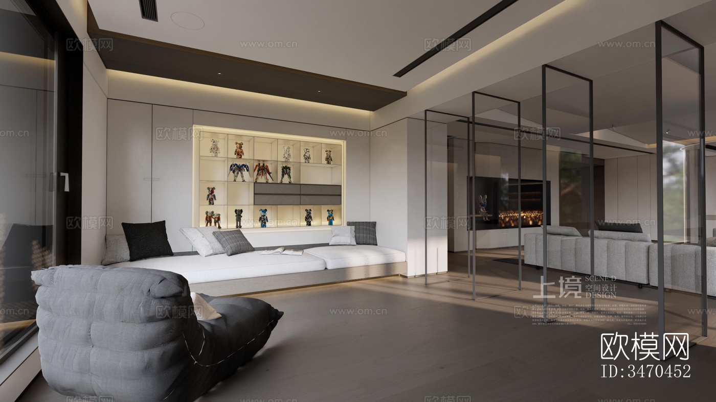 现代平层效果图下载（渲染图3）