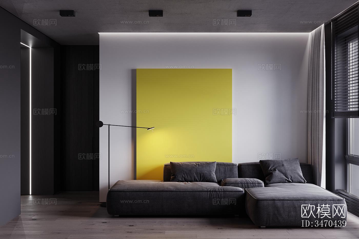 现代平层效果图下载（渲染图2）