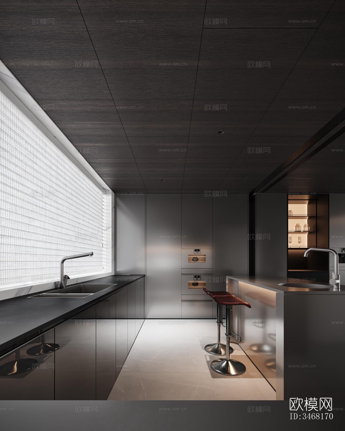 现代大平层效果图下载（渲染图5）