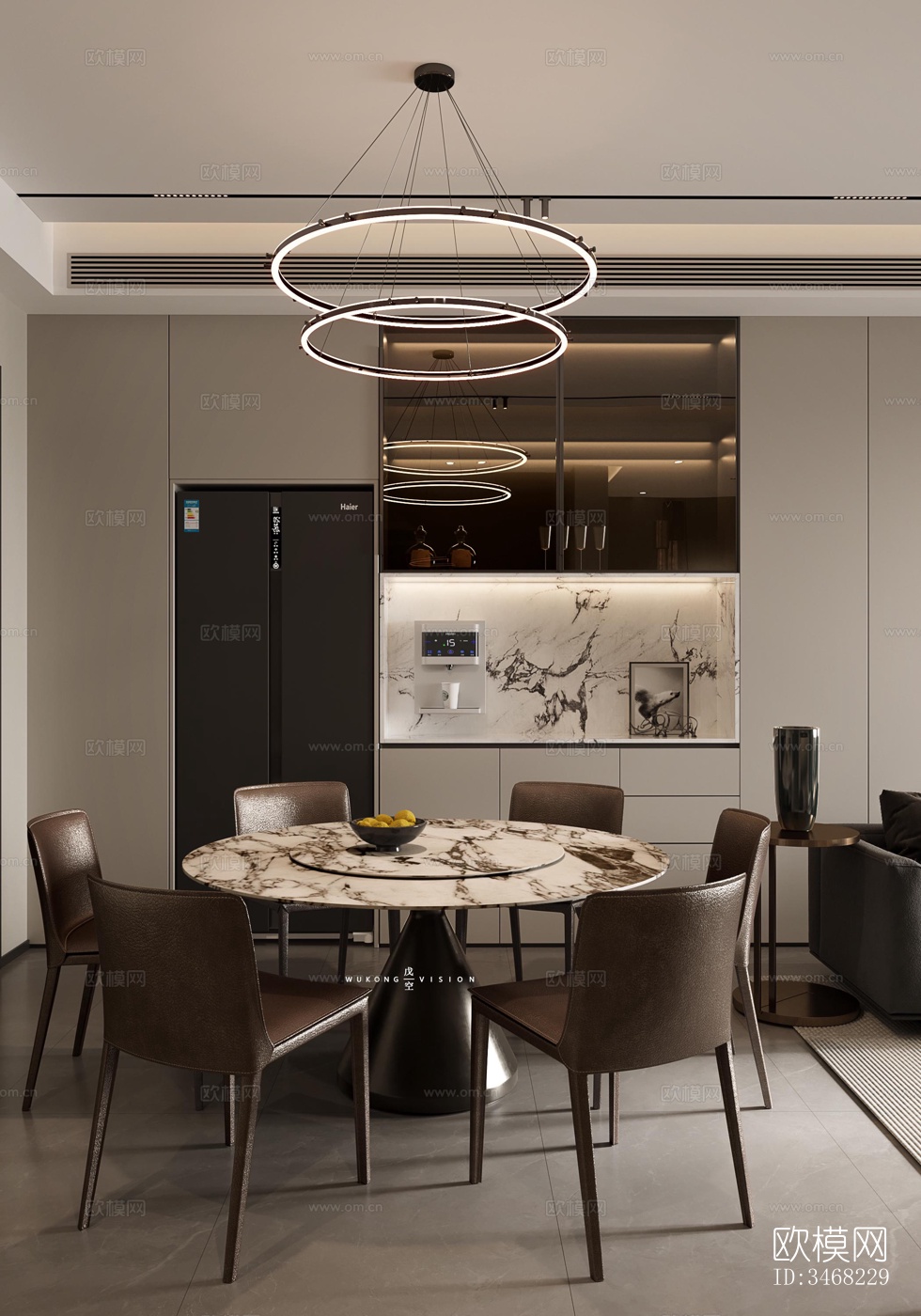 现代大平层效果图下载（渲染图4）