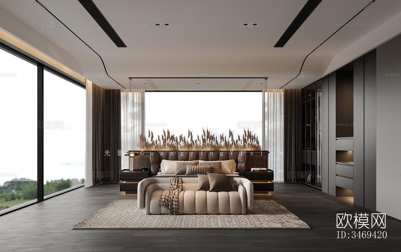 现代平层效果图下载（渲染图1）