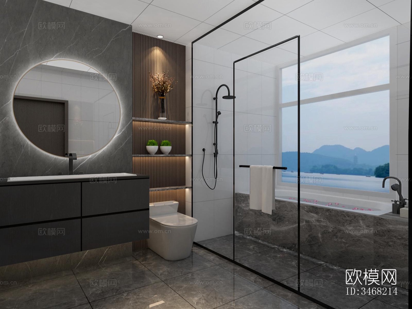 现代大平层效果图下载（渲染图13）