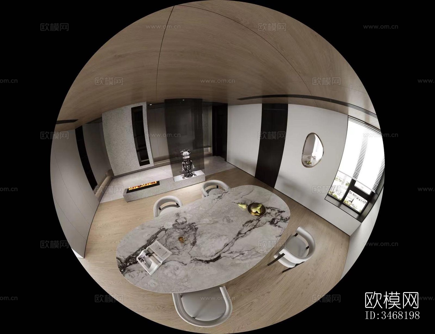 现代大平层效果图下载（渲染图7）