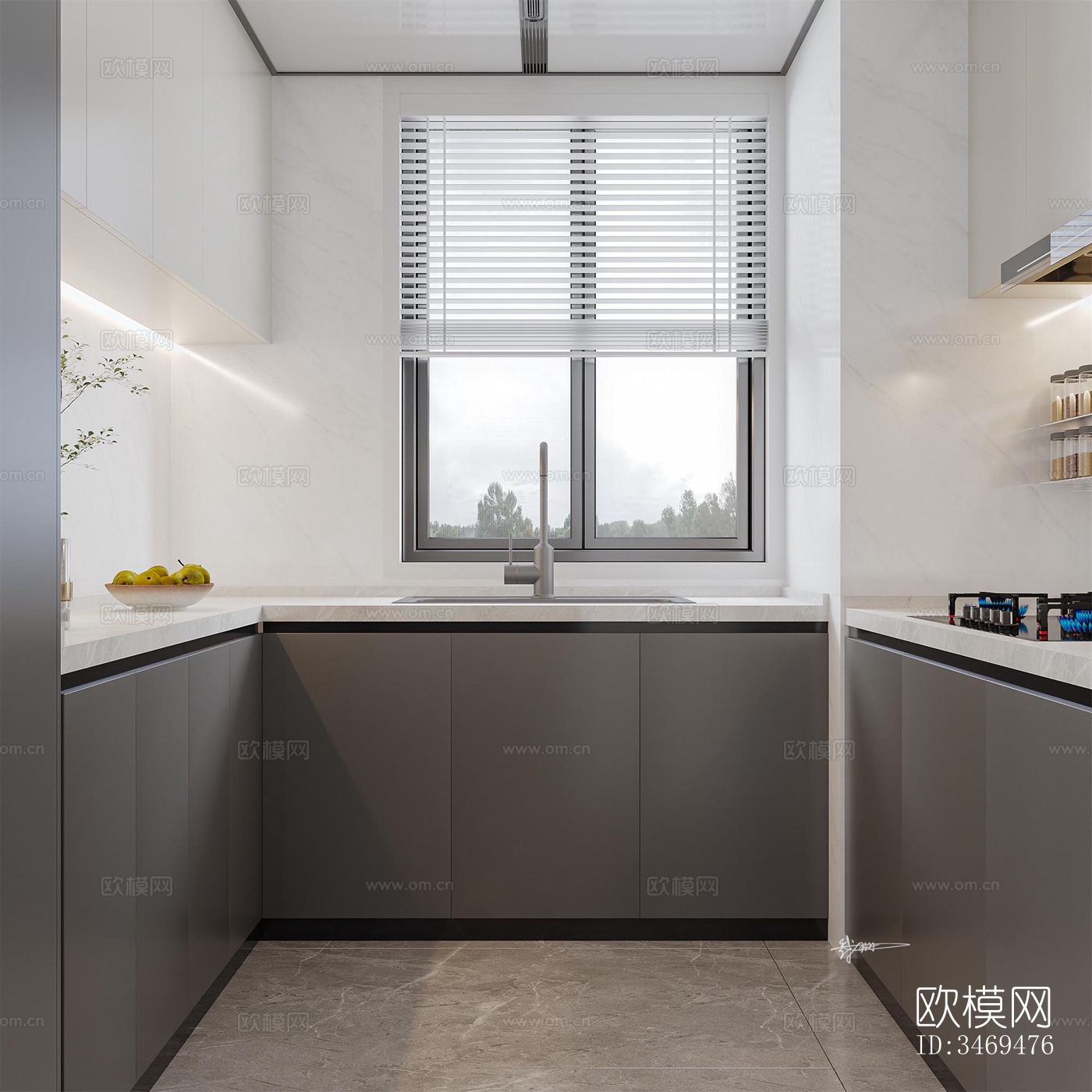 现代平层效果图下载（渲染图6）