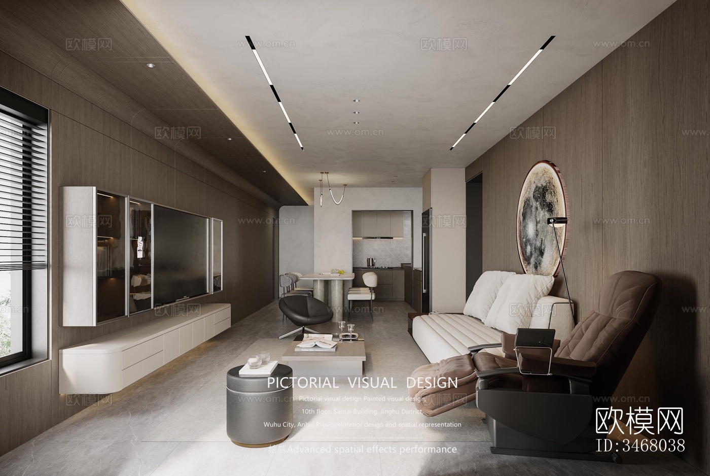 现代大平层效果图下载（渲染图12）