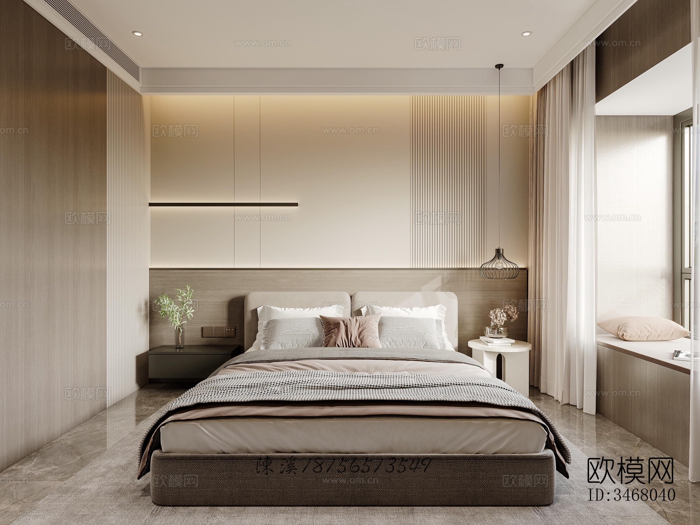 现代大平层效果图下载（渲染图7）