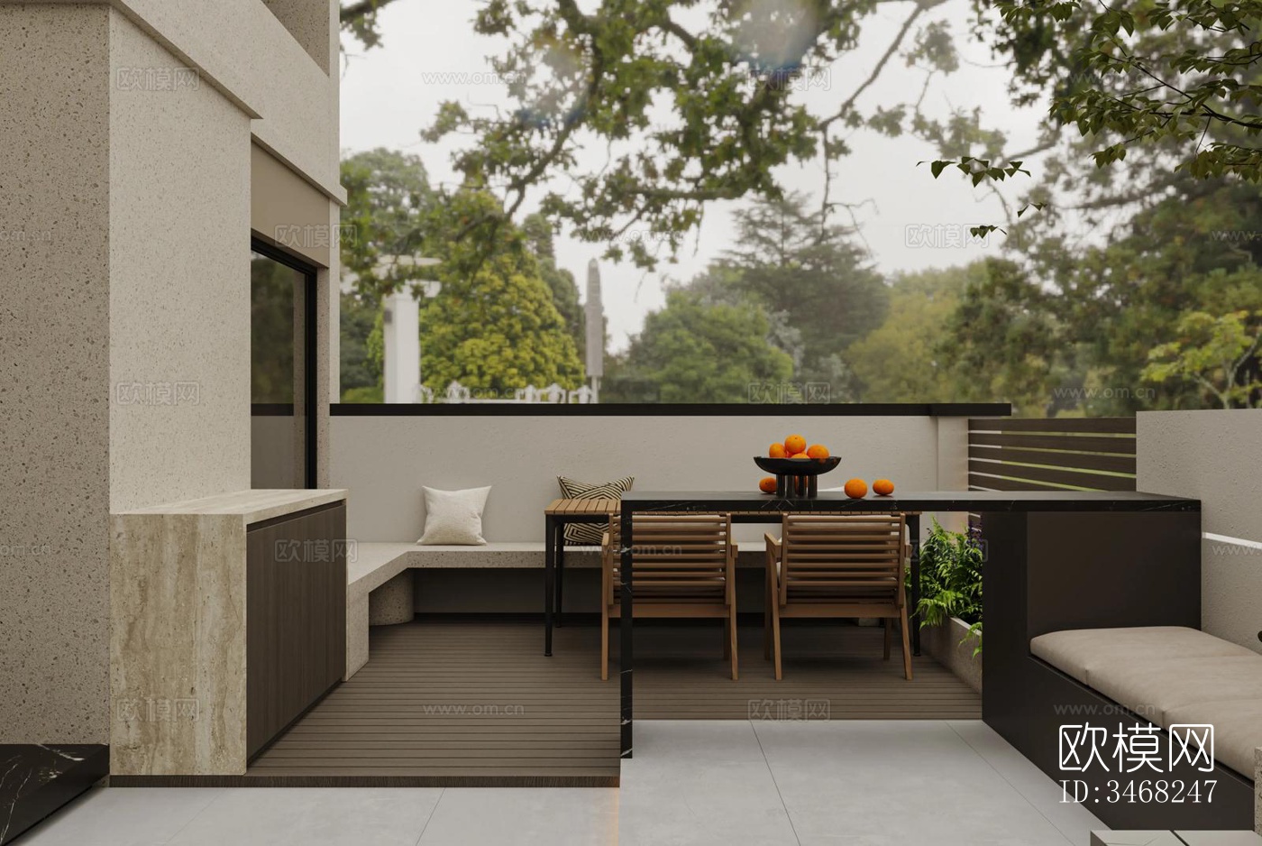 现代大平层效果图下载（渲染图18）