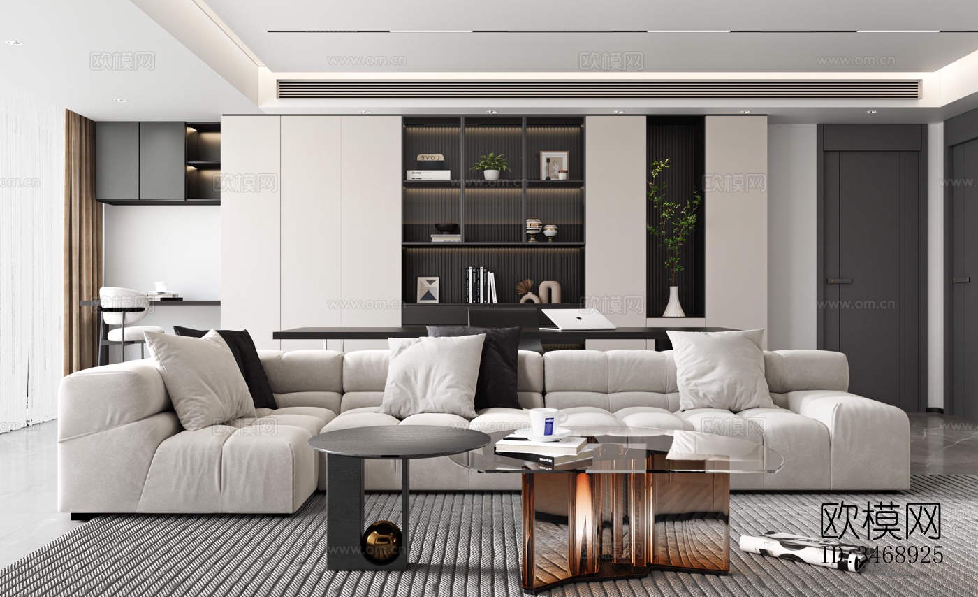 现代平层效果图下载（渲染图4）