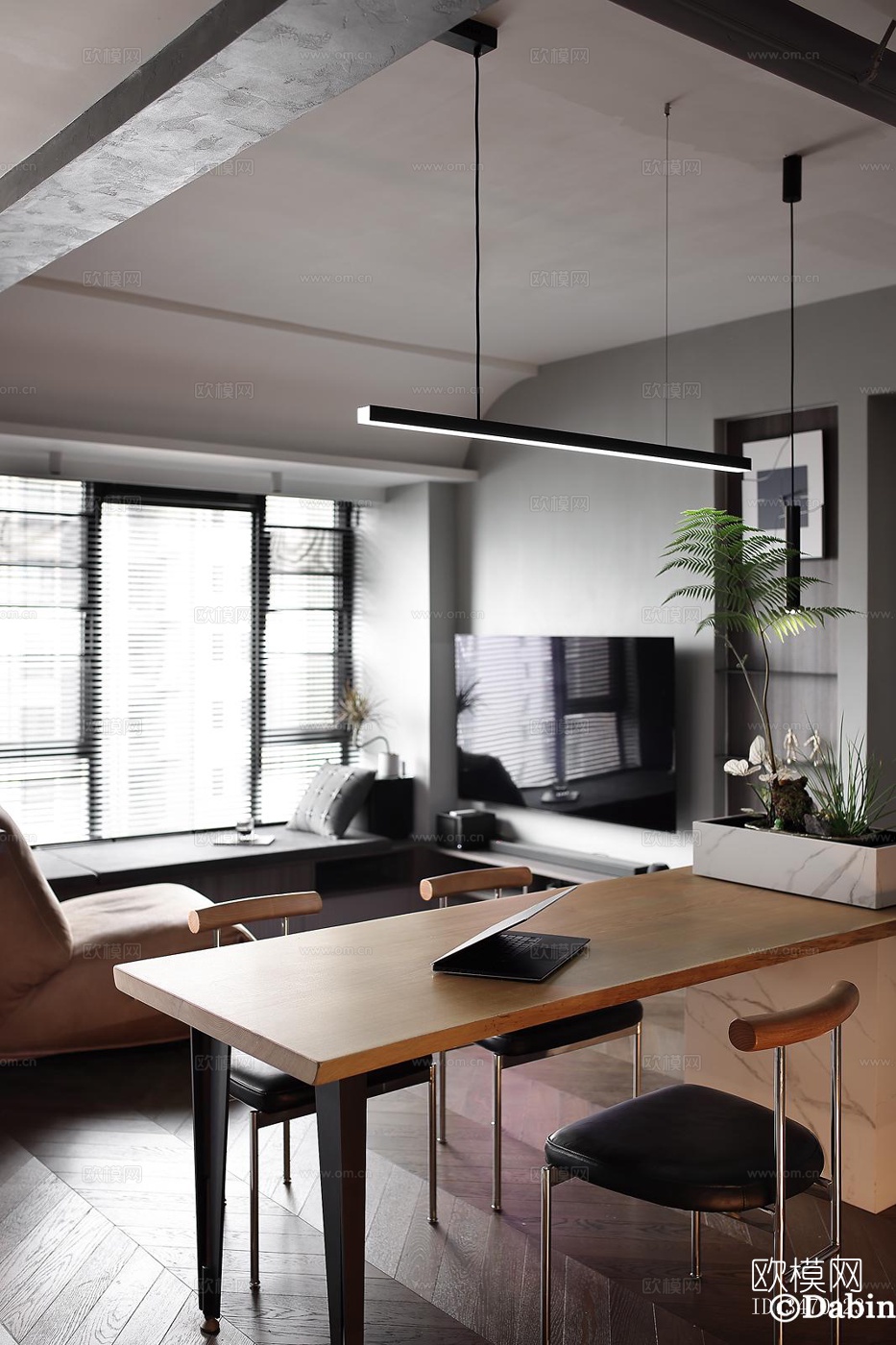 现代平层效果图下载（渲染图2）