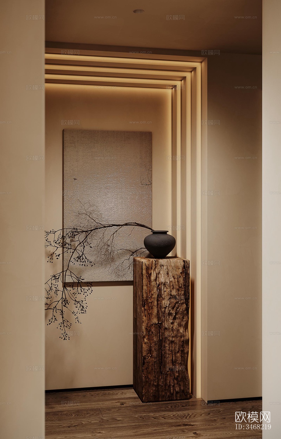 现代大平层效果图下载（渲染图4）