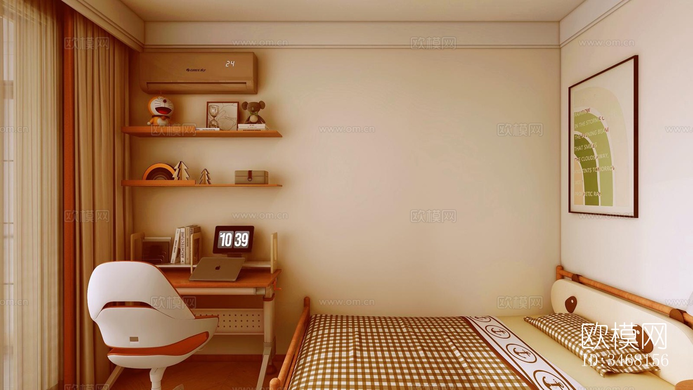 现代大平层效果图下载（渲染图4）