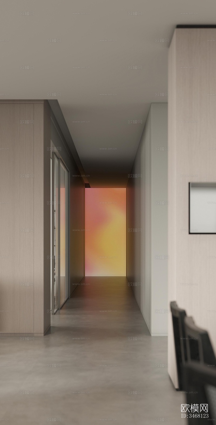 现代大平层效果图下载（渲染图4）