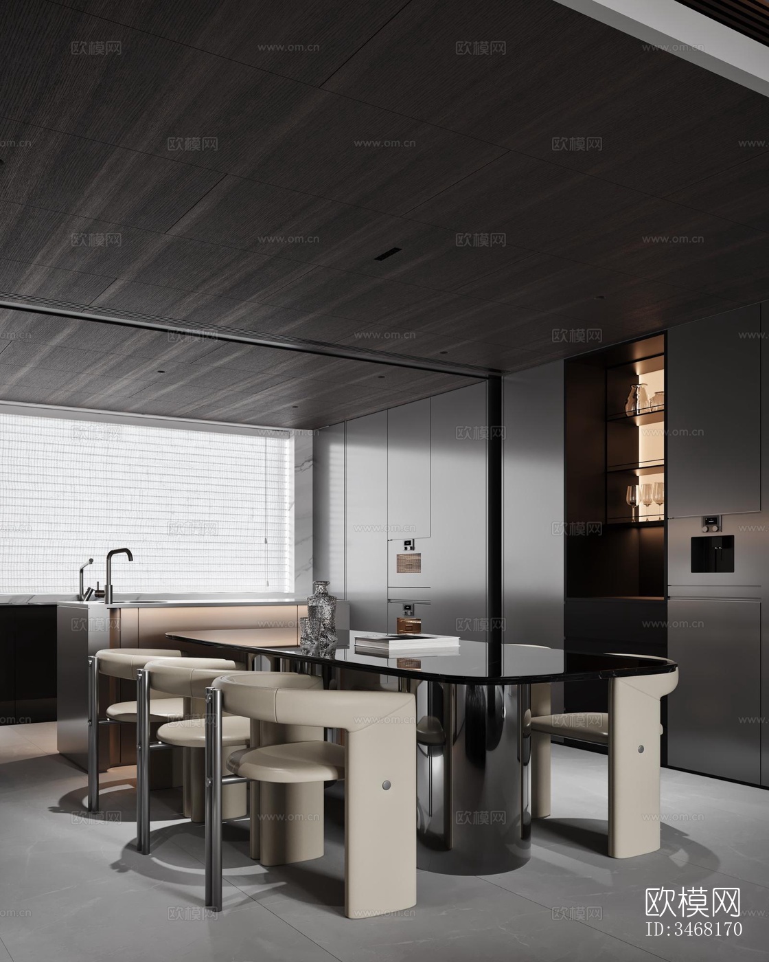 现代大平层效果图下载（渲染图8）