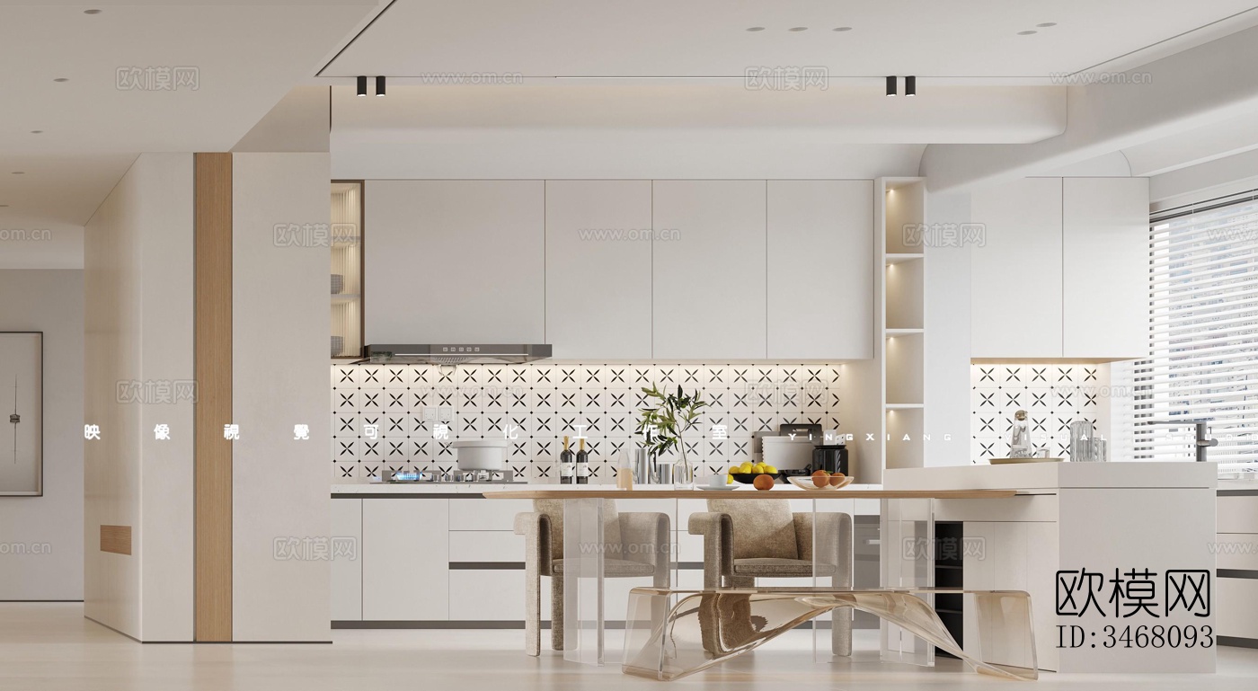 现代大平层效果图下载（渲染图6）