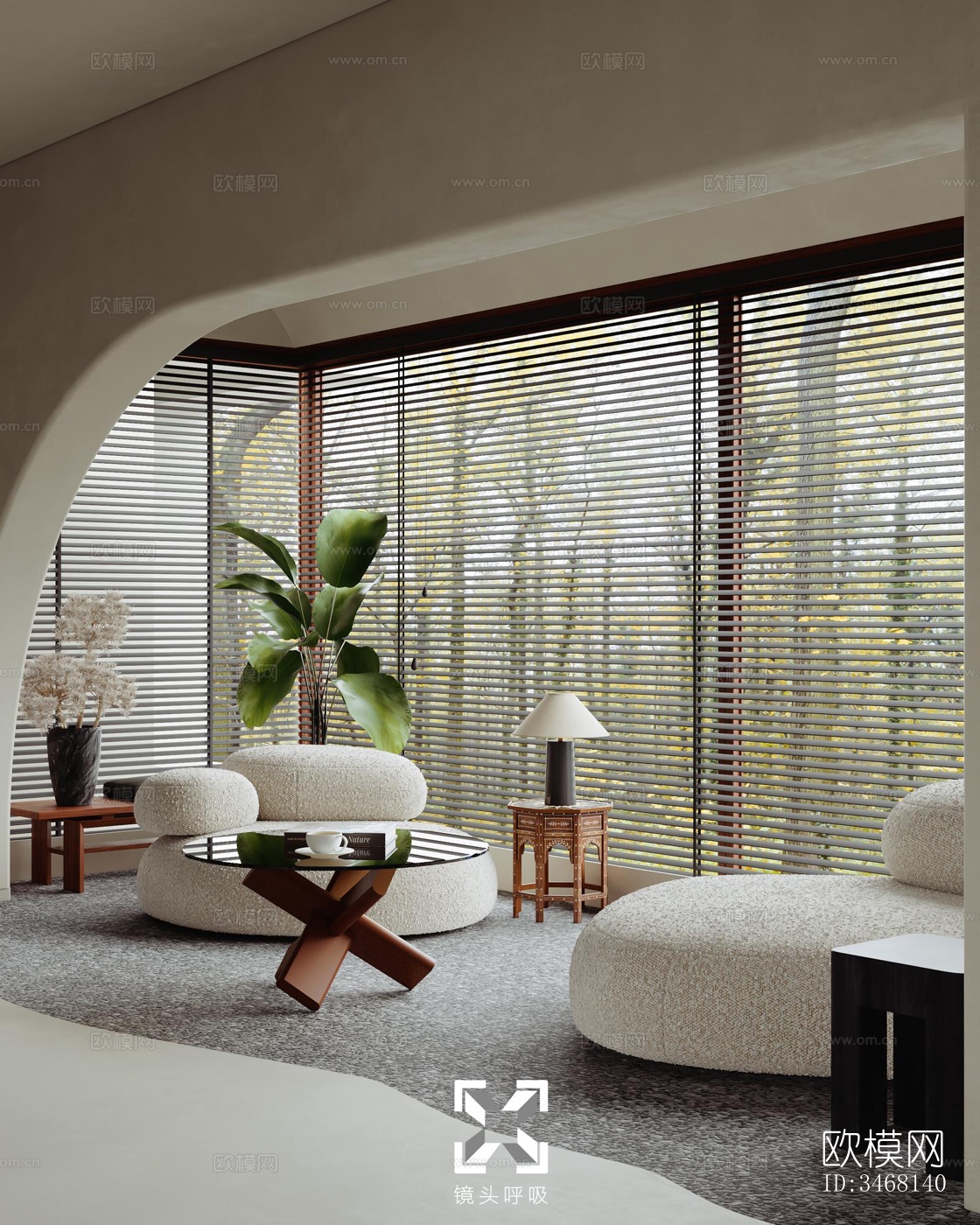 现代大平层效果图下载（渲染图12）