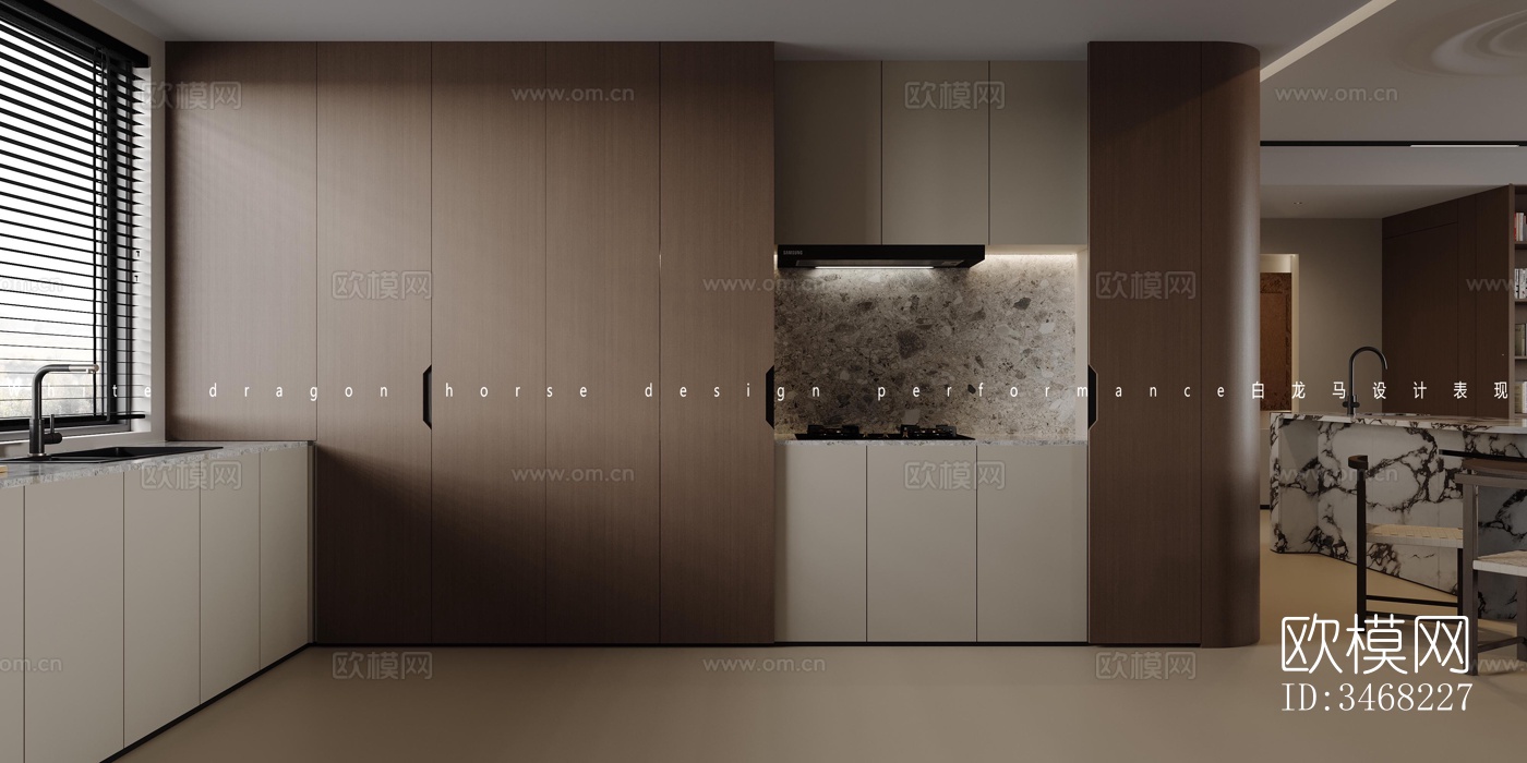 现代大平层效果图下载（渲染图9）