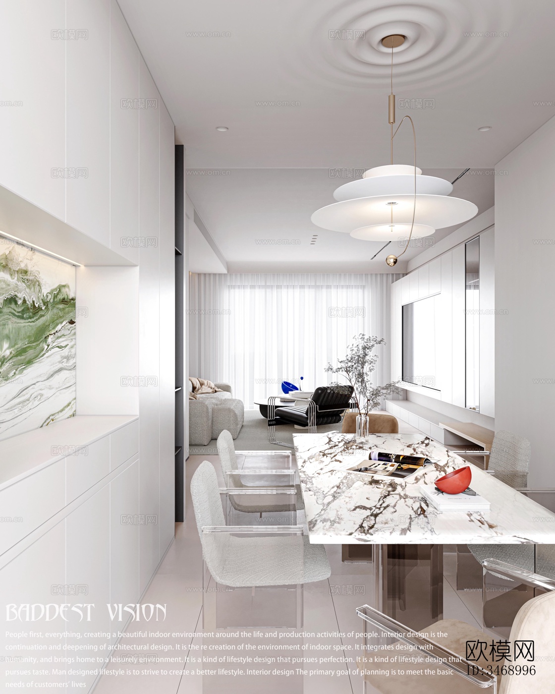 现代平层效果图下载（渲染图6）