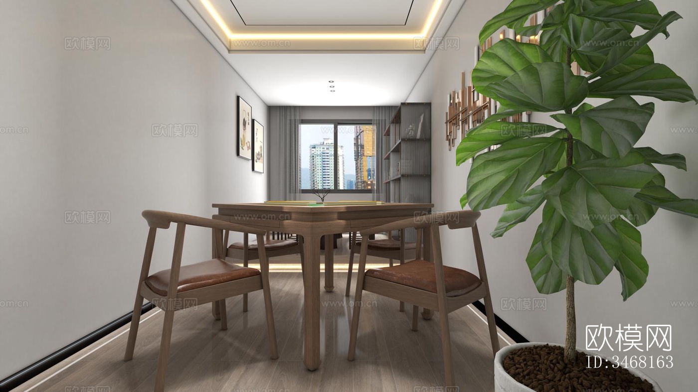 现代大平层效果图下载（渲染图7）