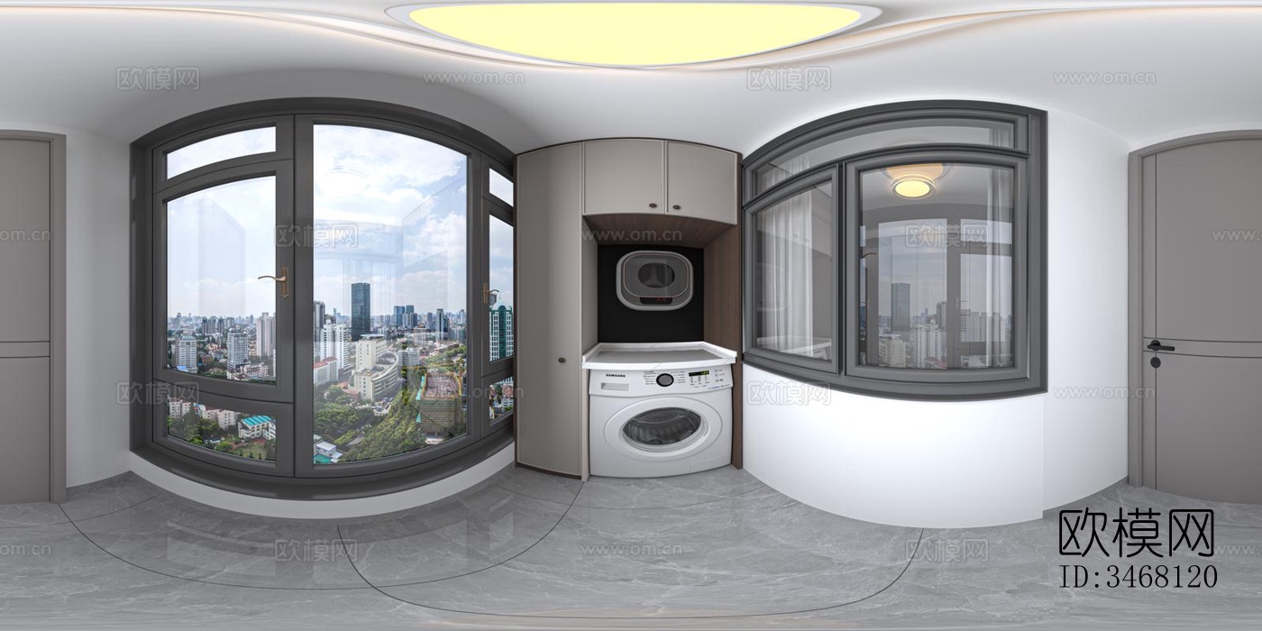 现代大平层效果图下载（渲染图9）