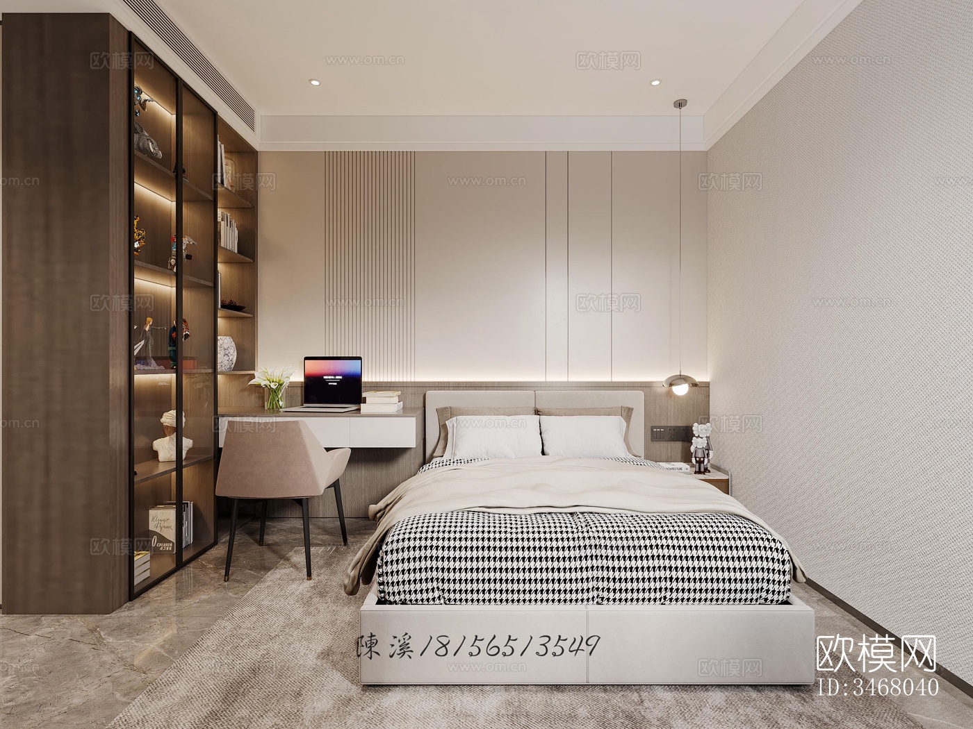 现代大平层效果图下载（渲染图8）