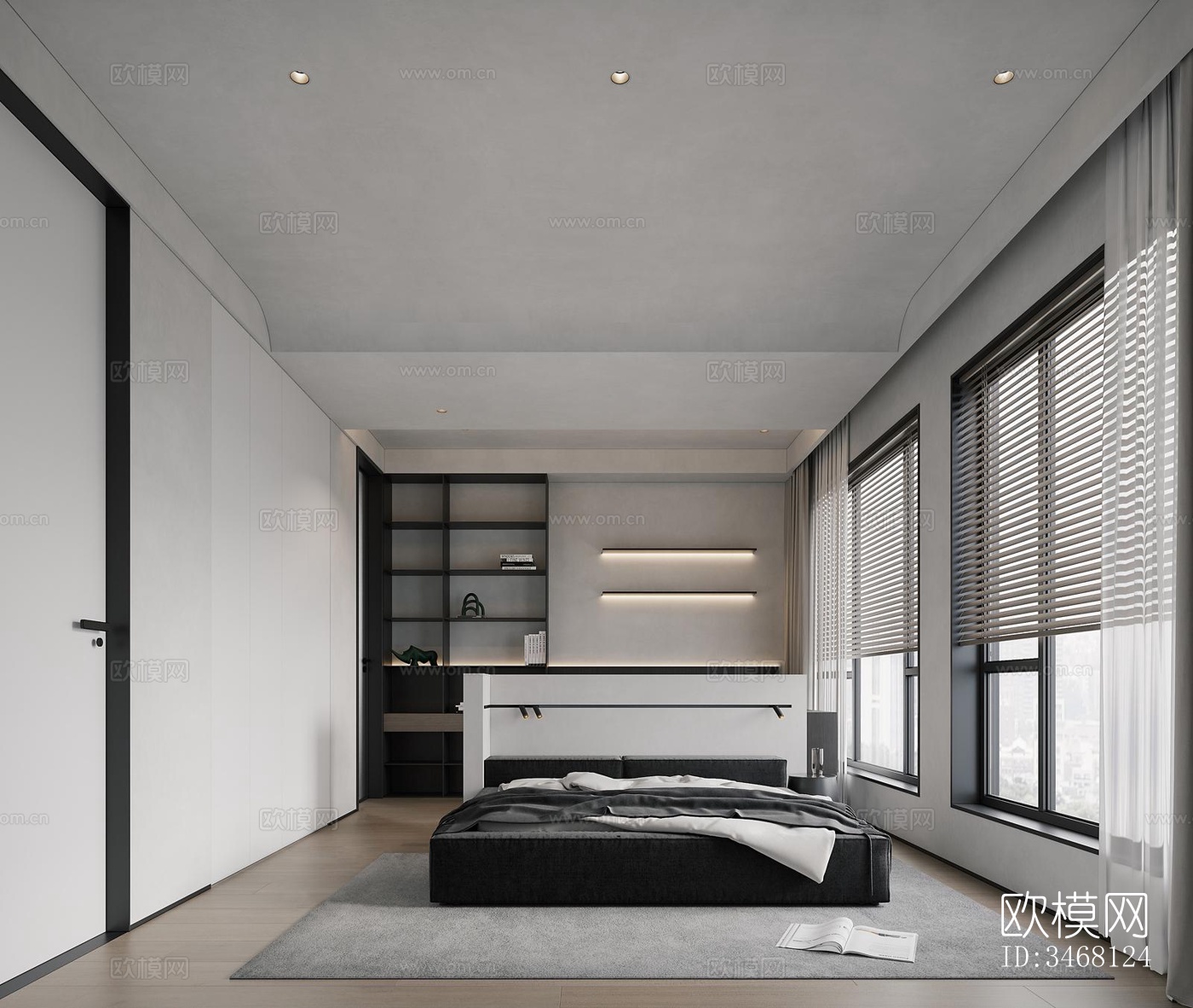 现代大平层效果图下载（渲染图15）