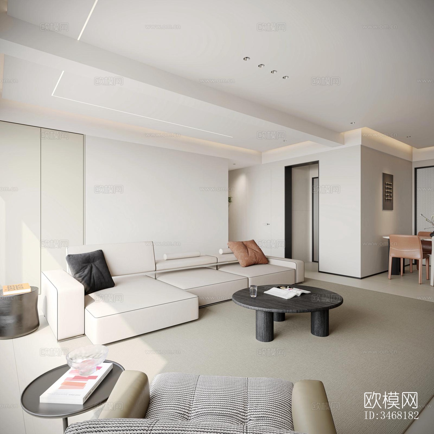 现代大平层效果图下载（渲染图13）