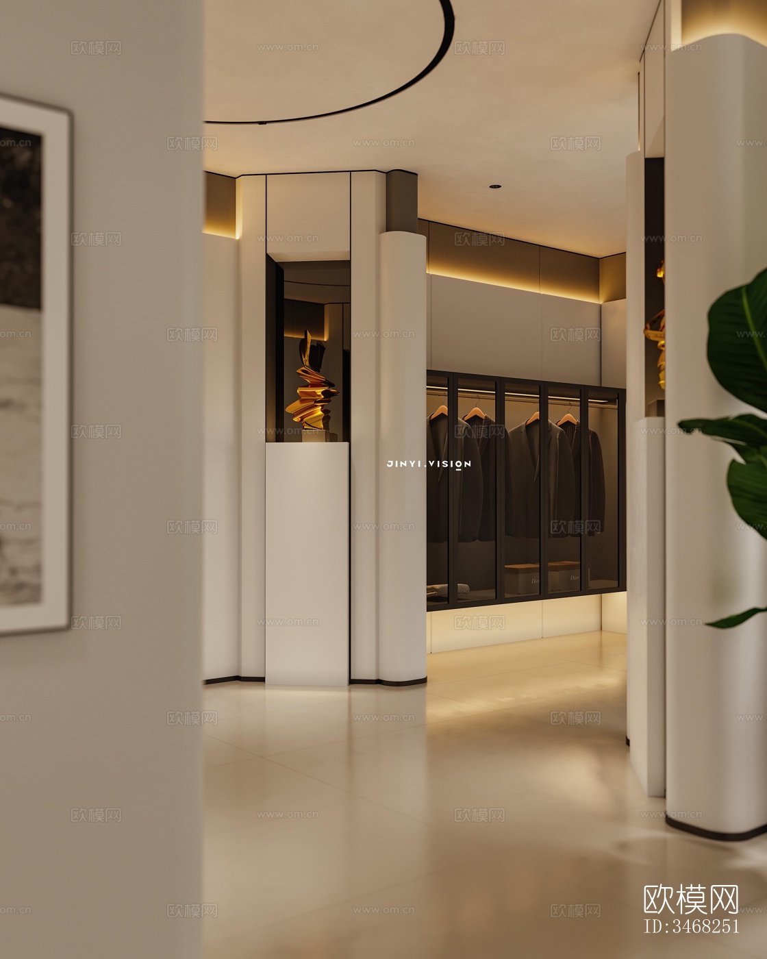 现代大平层效果图下载（渲染图6）