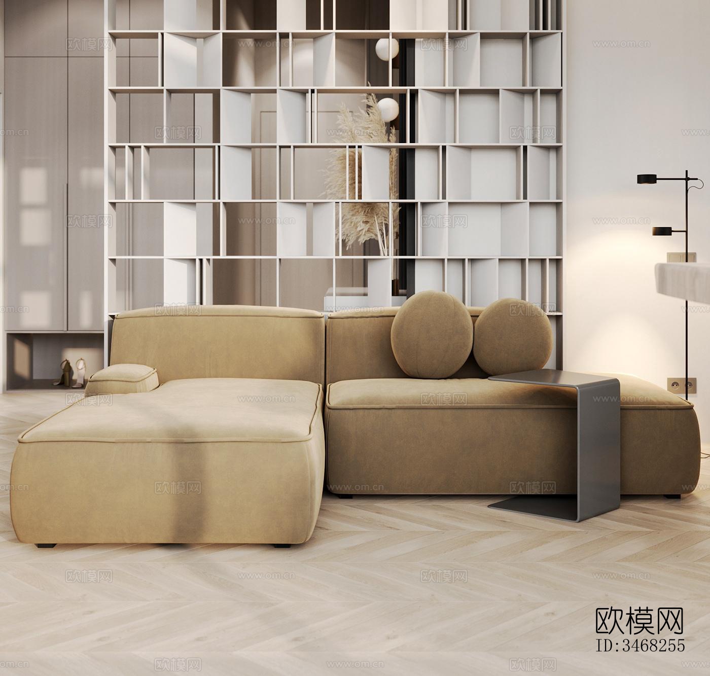 现代大平层效果图下载（渲染图2）