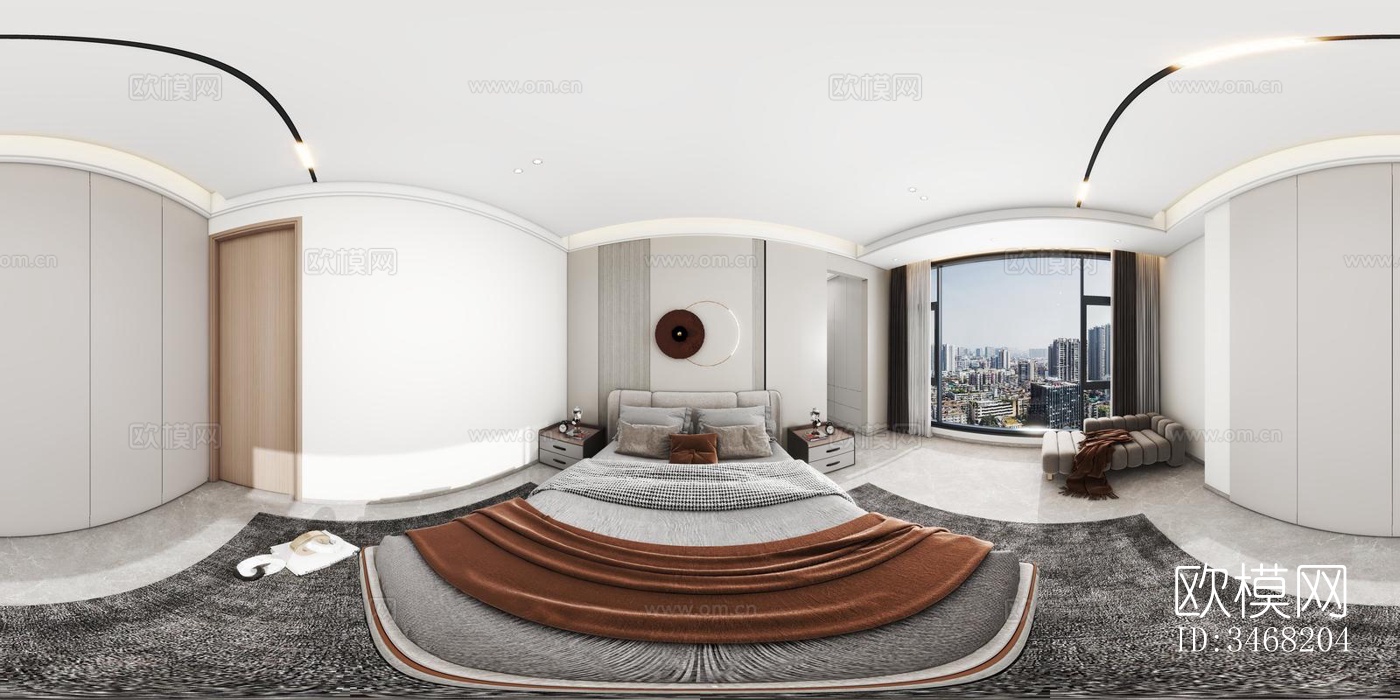 现代大平层效果图下载（渲染图7）