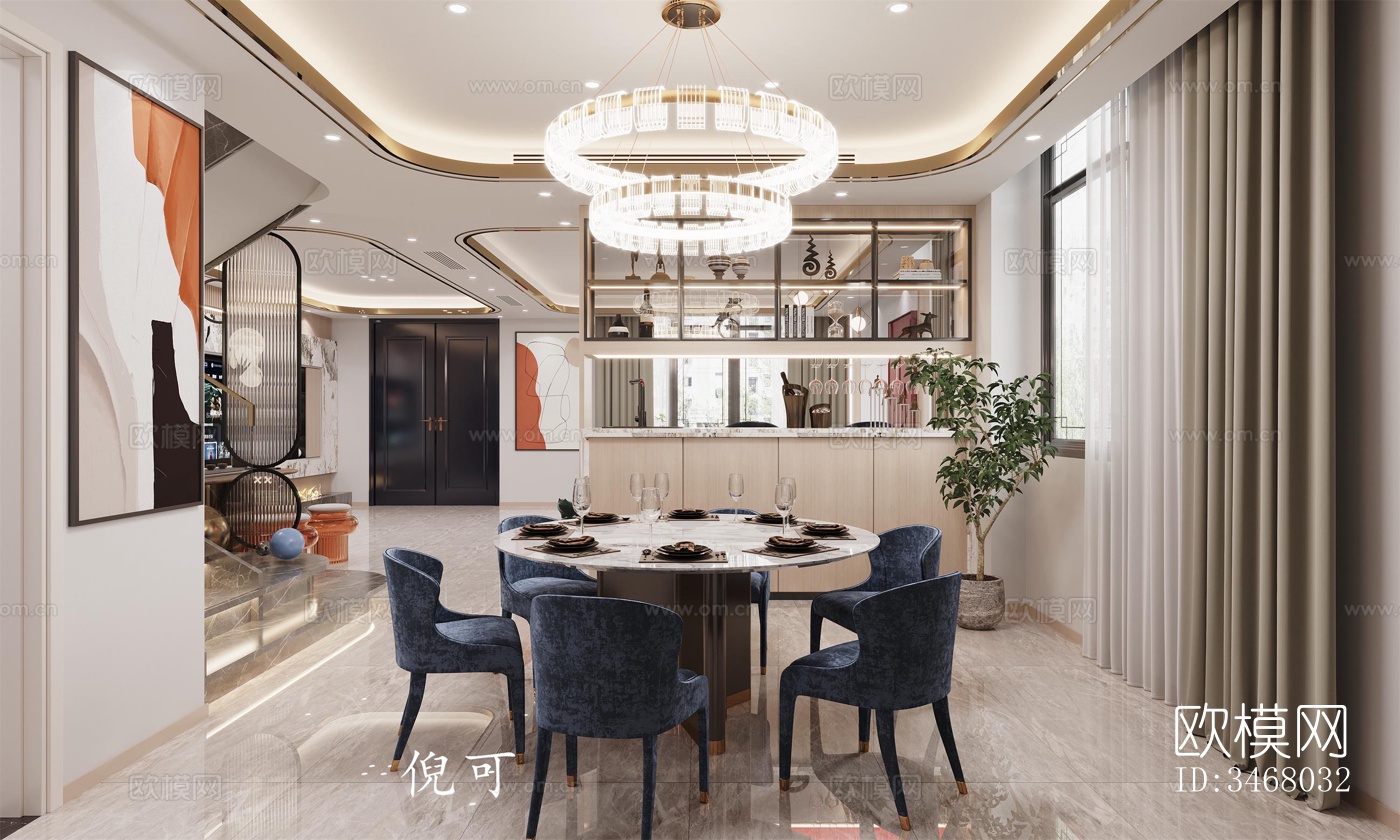 现代大平层效果图下载（渲染图5）