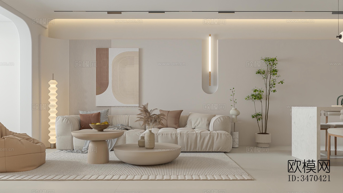 现代平层效果图下载（渲染图6）