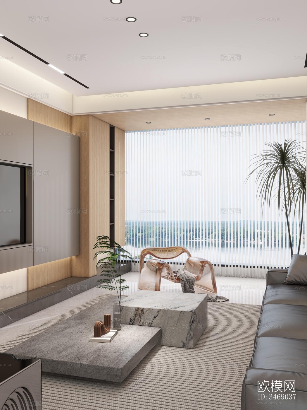 现代平层效果图下载（渲染图4）