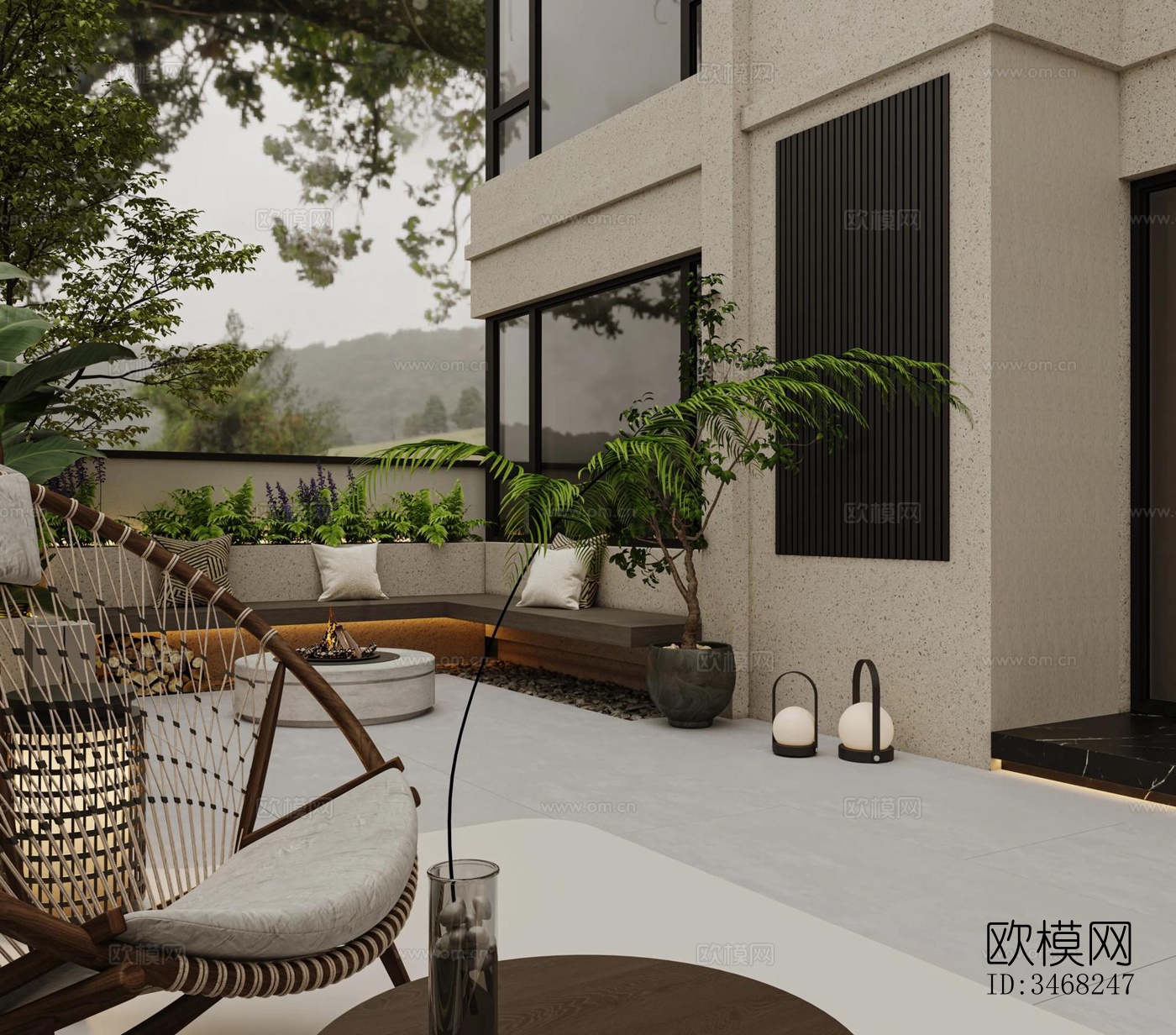 现代大平层效果图下载（渲染图17）