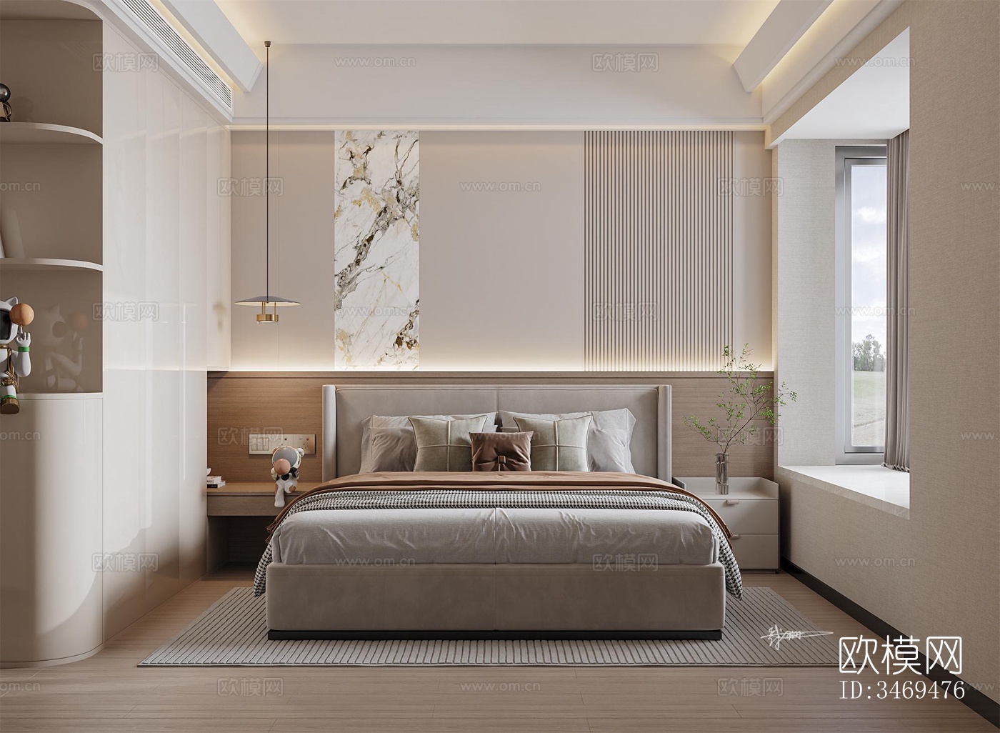 现代平层效果图下载（渲染图8）