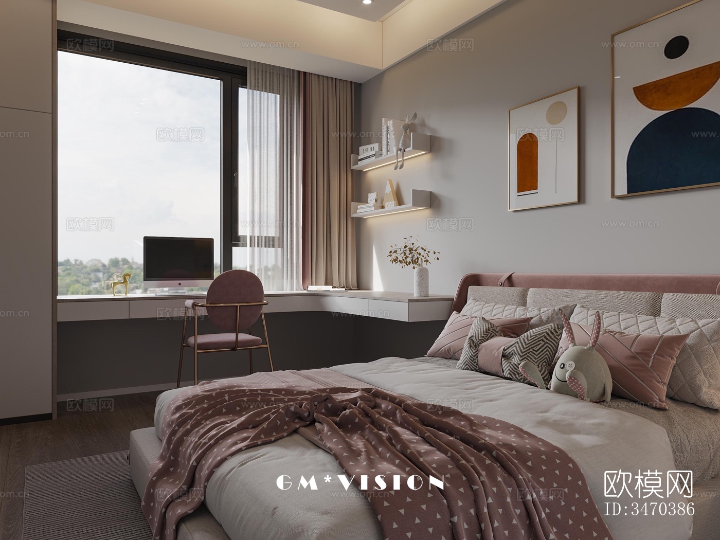 现代平层效果图下载（渲染图5）