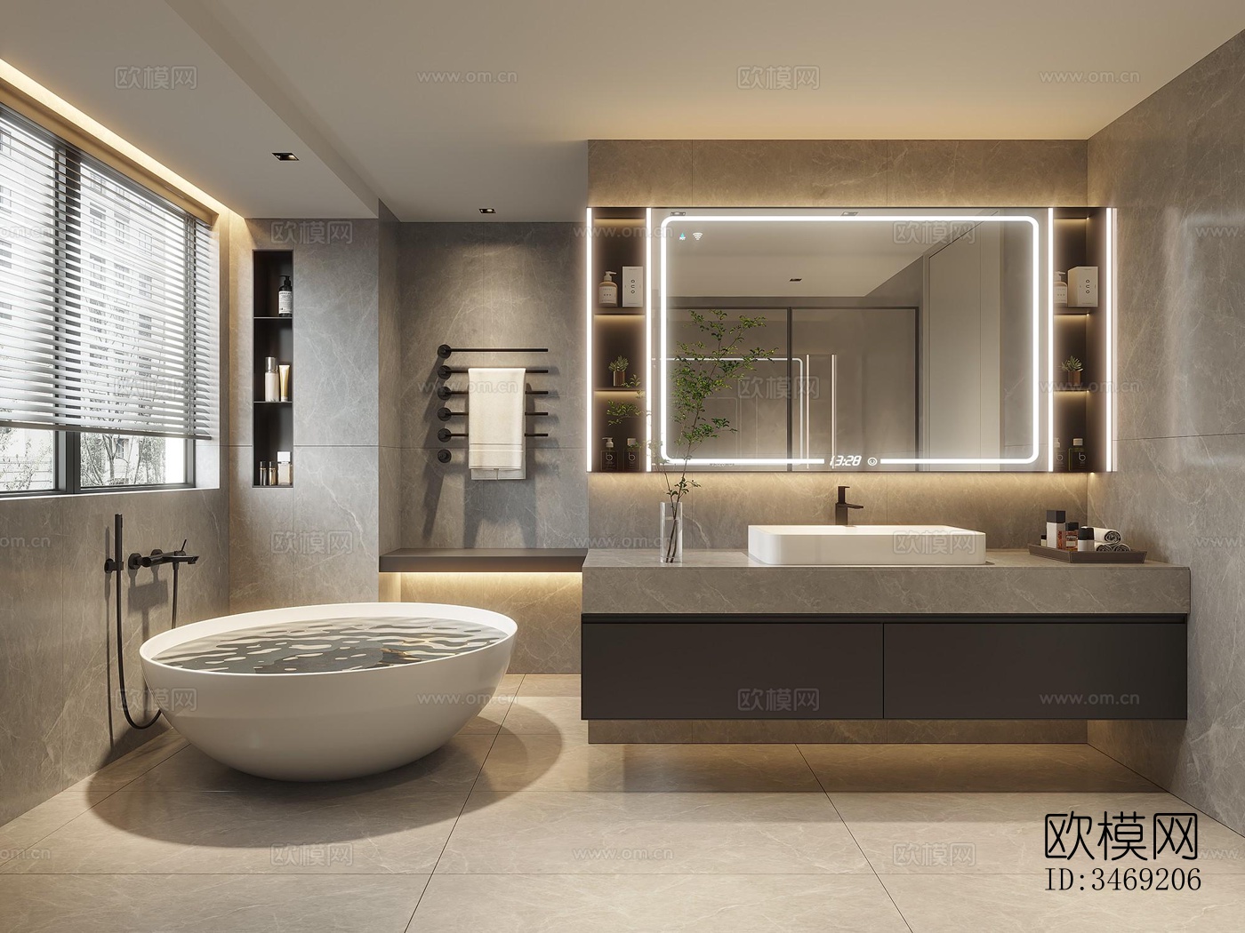 现代平层效果图下载（渲染图9）