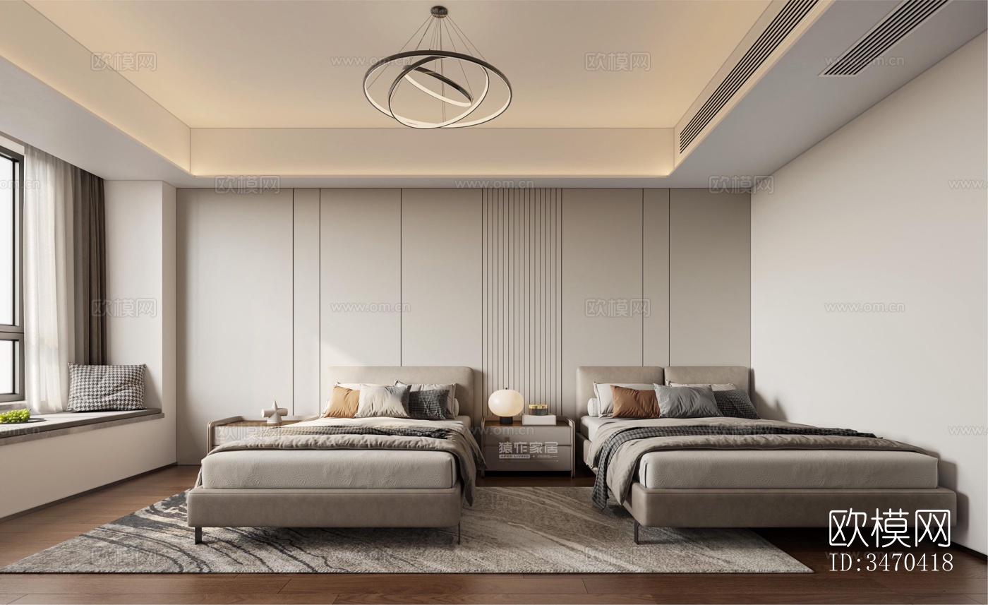 现代平层效果图下载（渲染图5）