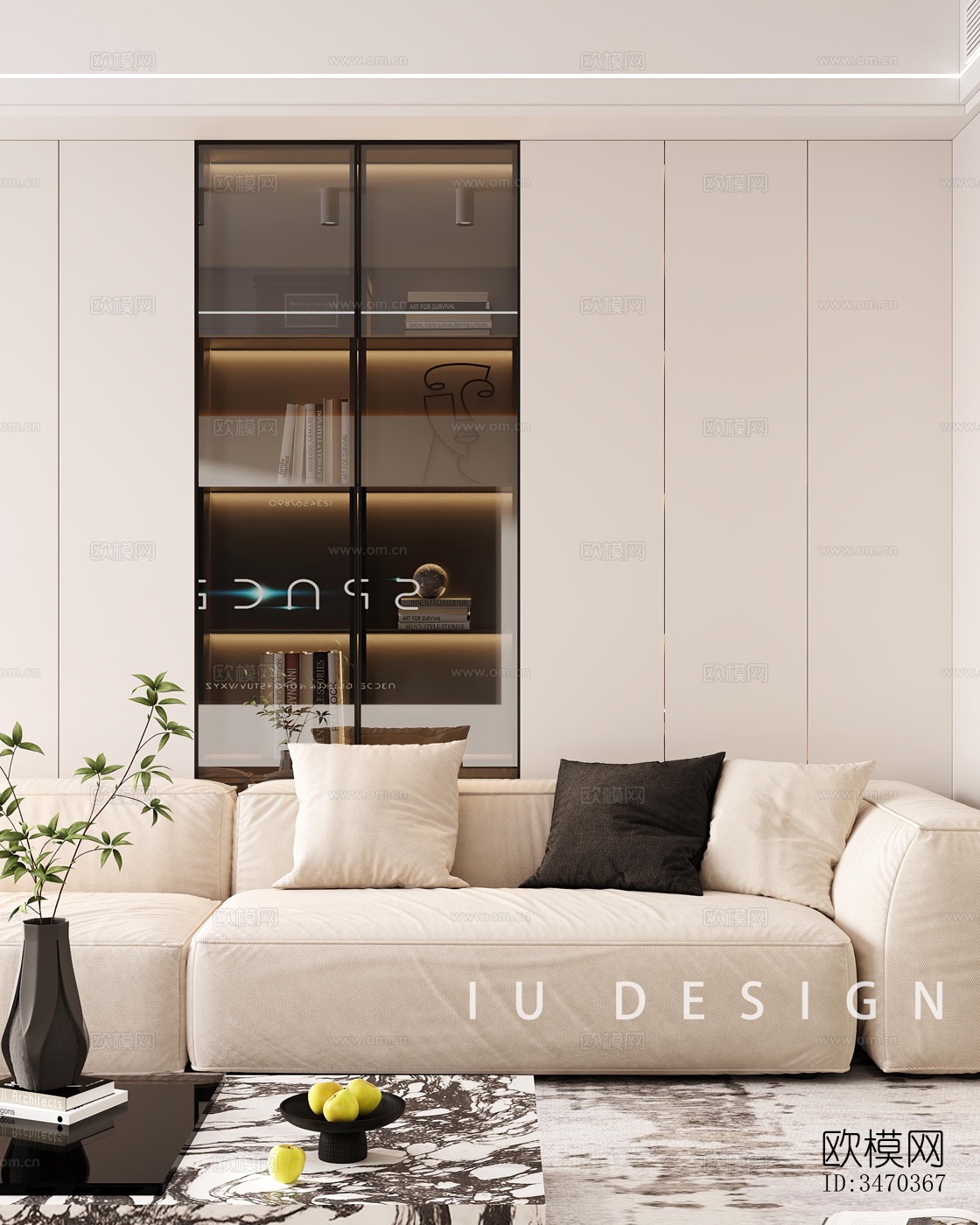 现代平层效果图下载（渲染图4）