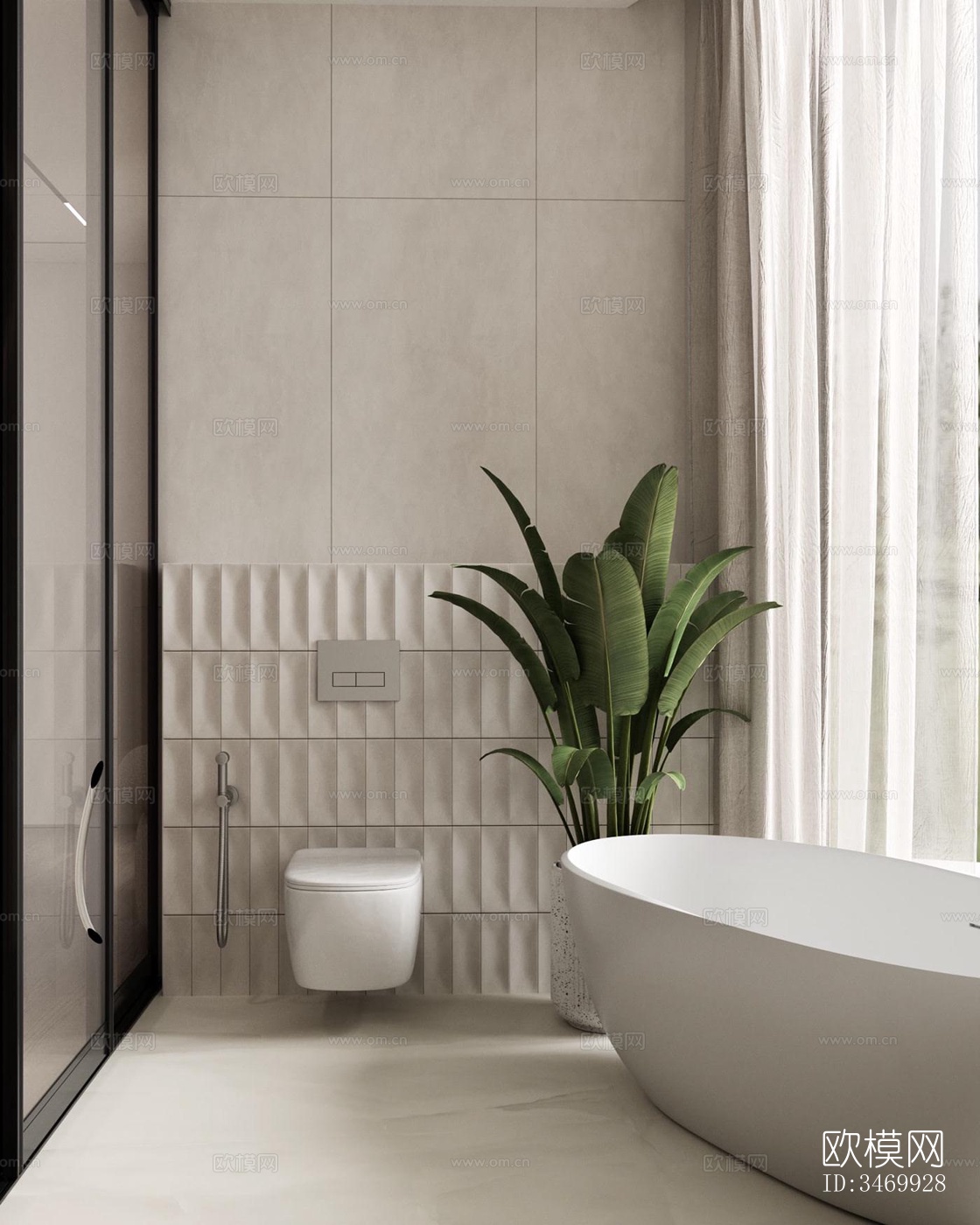 现代平层效果图下载（渲染图7）