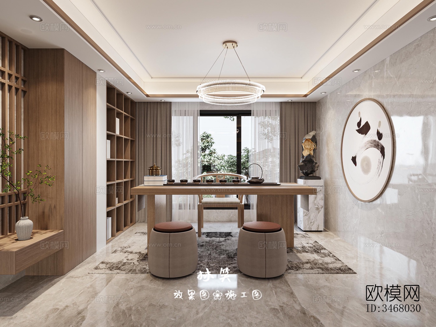 现代大平层效果图下载（渲染图8）